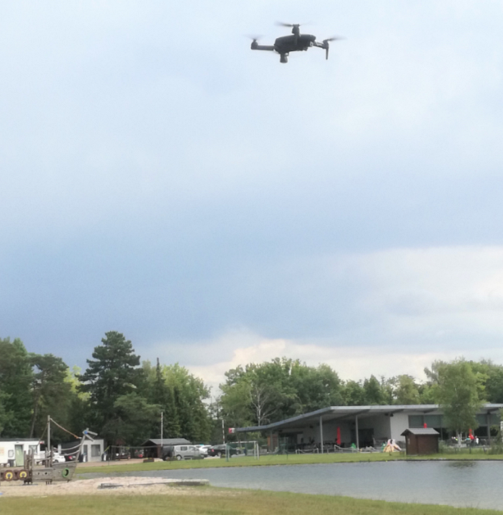 Drone testen op het Campinastrand